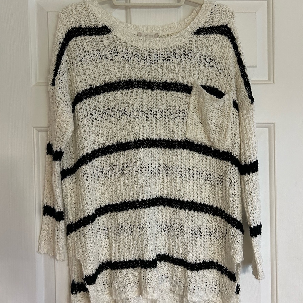 Altar'd State Black and White Striped Sweater